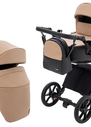 Коляска 2 в 1 bair kiwi plus eco bkp-18/15 капучино / черный