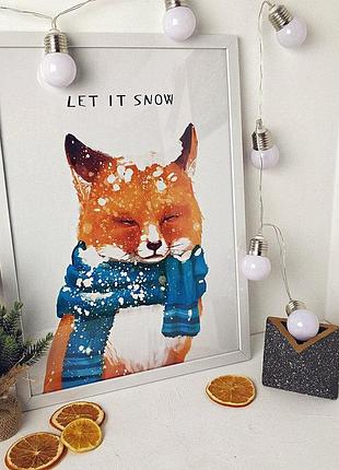 Постер в рамке let is snow 21х30см, a4 (wmt4_19ng015_wh)