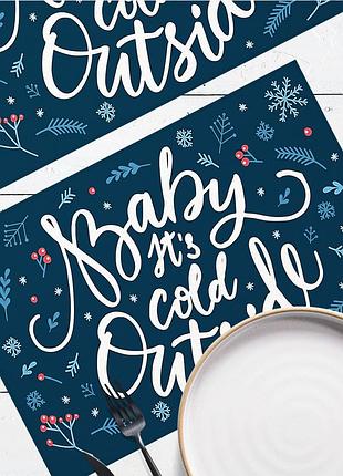 Сервировочная салфетка под тарелку baby it's cold outside 40х27 см, 2 шт (srvs_o_23ng038)