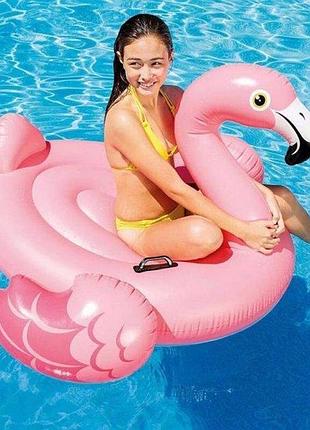 Надувний пліт для катання intex 57558 фламінго 147x140x94 см