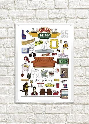 Постер в рамке central perk friends 15x21 см, a5 (wmt5_22l008_wh)