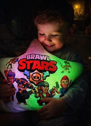Подушка ночник brawl stars - мягкая игрушка 2в1 бравл стар