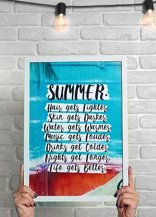 Постер в рамке summer 21х30см, a4 (wmt4_ex005)