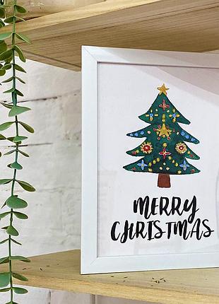 Постер в рамке marry christmas 21х30см, a4 (wmt4_23ng011_wh)
