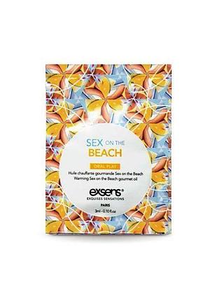 Разогревающее съедобное массажное масло exsens sex on the beach, 3 мл.
