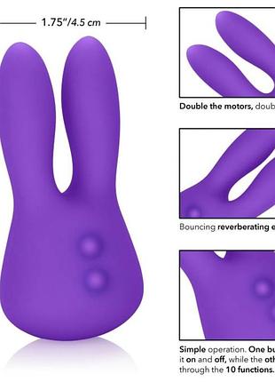 Клиторальный вибратор с ушками mini marvels silicone marvelous bunny від calexotics, 14,5 см. 7