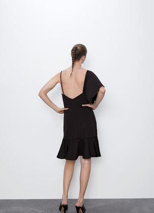Асиметрична плаття на один рукав одне плече з воланами від zara3 фото