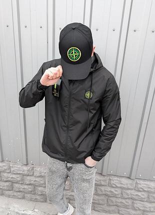 Мужская ветровка stone island черная