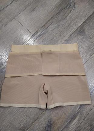 5xl бежеві щільні коригувальні шортики з посиленою утяжкой живота,нові