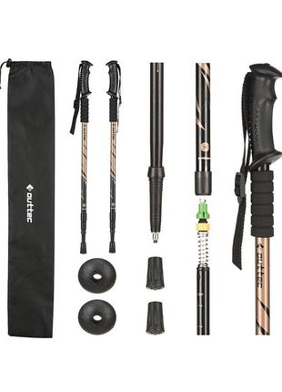 Трекінгові палки outtec алюмінієві 3-х секційні 65-135см anti-shock