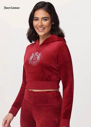 Оригінальне велюрове вкорочене худі juicy couture