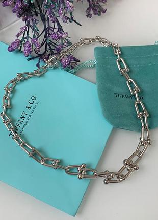 Тиффани подвеска цепь на шею с крупными звеньями tiffany / упакована в мешочек тиффани