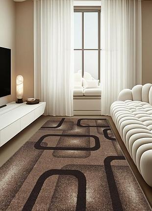Килим 1.5 х 4.0 м espresso beige / d.brown 02574d