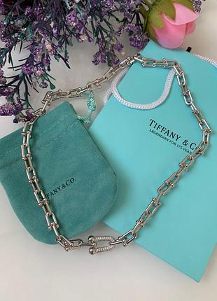 Tiffany тиффани подвеска цепь на шею крупная цепь посеребрение / упакована в мешочек тиффани