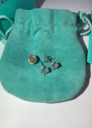 Серьги гвоздики тиффани tiffany, серебро 925 пробы. мешочек тиффани. идеально на подарок девушке!