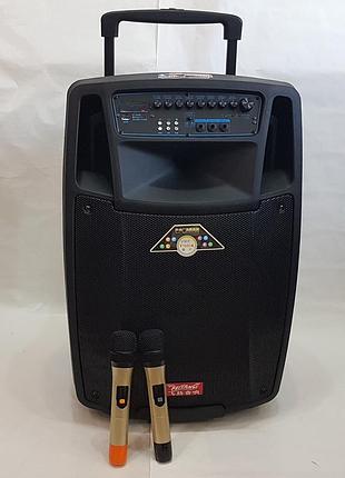 Акустика портативная sl15-01 с микрофонами 400w (usb/bluetooth/пульт ду)
