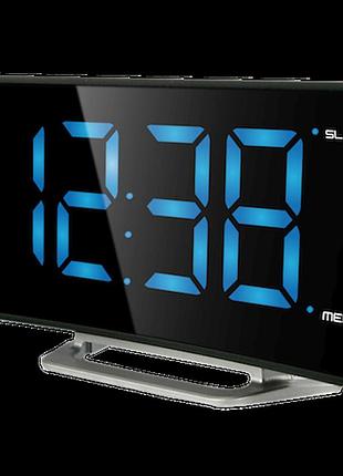 Годинник настільний з радіо technoline wt460 blue led black/silver (wt460 blaue led)