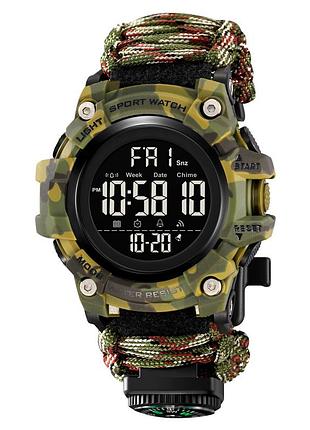 Часы наручные 1384ncmgn skmei paracord, army green camouflage