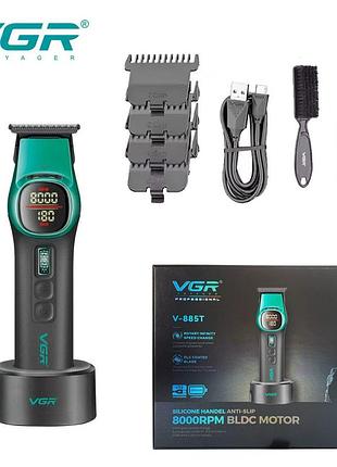 Триммер vgr v-885t green, 4 насадки, led display