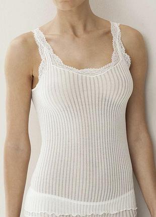 Біла майка з мереживом zimmerli,оригінал