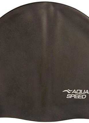 Черная силиконовая шапочка для плавания aqua speed mono xl 3869