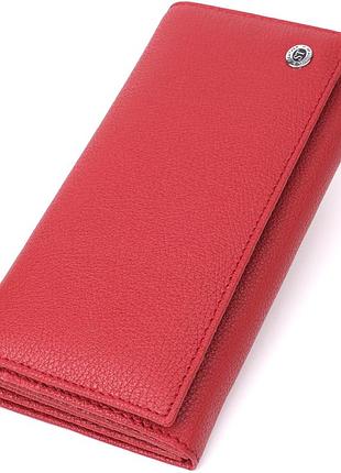 Женский вместительный кошелек из натуральной кожи st leather 23096 красный