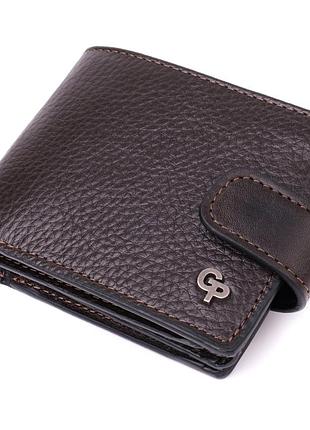 Практичное портмоне из люксовой зернистой кожи флотар grande pelle 22876 коричневый