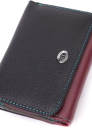 Удобный кошелек для девушек из натуральной кожи st leather 22497 разноцветный
