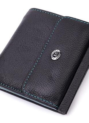 Женский оригинальный кошелек среднего размера из натуральной кожи st leather 19500 черный