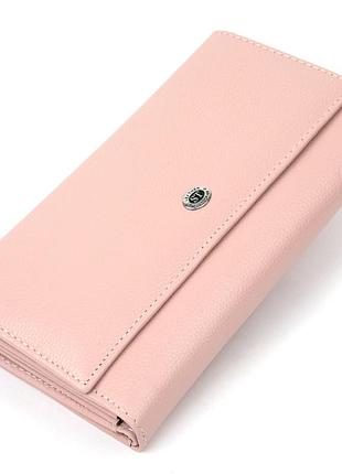 Вместительный женский кошелек st leather 19390 розовый