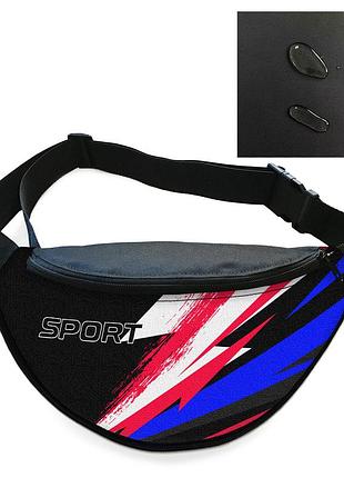 Сумка-бананка sport мужская/женская спортивная 32×16 см с расширителем поясная сумка или сумка через плечо (3750)