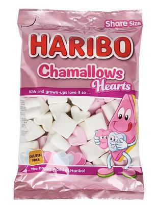Маршмеллоу haribo в форме сердечек, 175 г, безглютеновый продукт