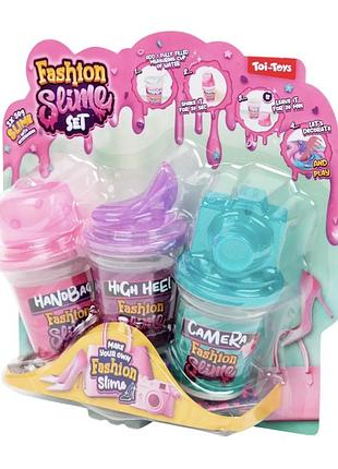 Набор для создания слайма fashion slime set toi-toys, 3 цвета, diy slime