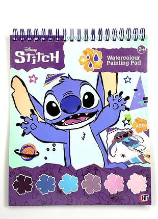 Водна розмальовка disney stitch з фарбами та пензликом, альбом для малювання