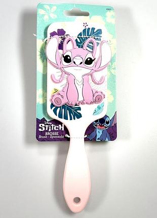 Детская расческа disney stitch angel – розовая массажная щетка для волос