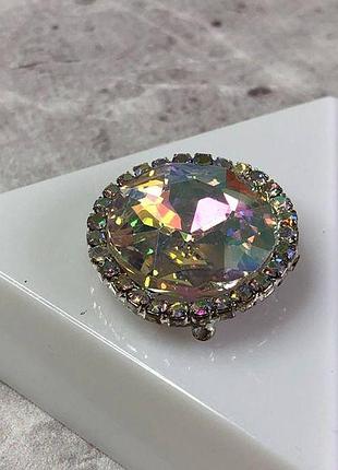 Стрази скляні круглі 22 мм, пришивні crystal із покриттям ав