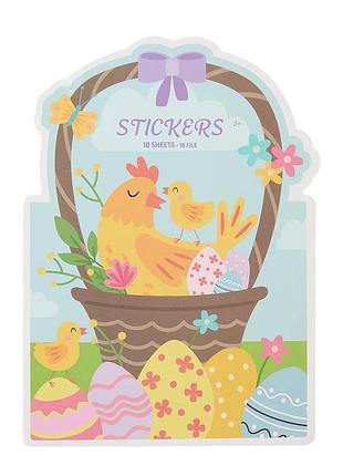 Книга с наклейками пасхи easter stickers 10 листов детские наклейки