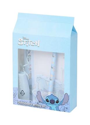 Набір для письма stitch дитячий у подарунковій коробці, 5 предметів (блокнот, ручка, ластик, стікери)