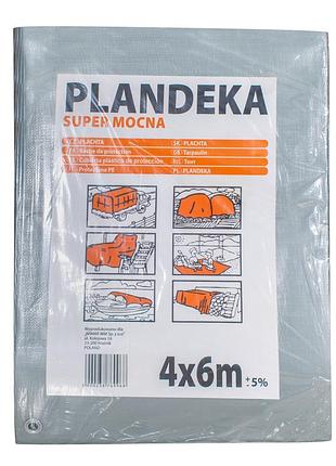 Тент 160г/м2 4мх6м полипропиленовый "plandeka" от дождя и снега