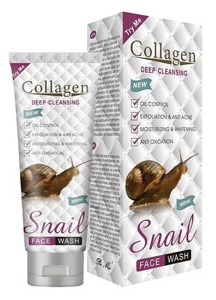 Пінка для вмивання collagen snail deep cleansing, 100мл