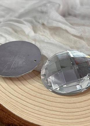 Стрази акрилові пришивні 35 мм, срібло