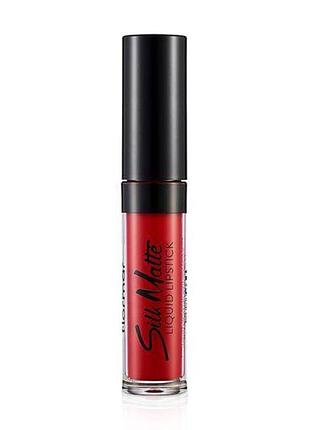 Матовий блиск для губ flormar silk matte 014 carnation red