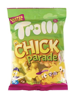 Пасхальные жевательные конфеты trolli chick parade easter edition, 175 г