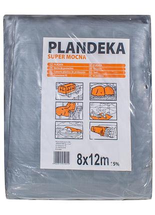 Тент 160 г/м2 8мх12м тарпауліновий "plandeka" для захисту від вітру та дощу