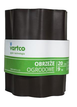 Бордюрная лента 20 см 9 метров коричневая vartco (польша) садовая пластиковая