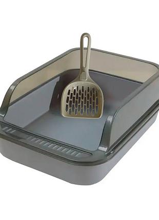 Туалет для котів із лопаткою taotaopets 221120 40*28*16 cm gray 8 шт.