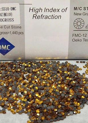 Ss10 термоклеевые стразы дмс (dmc китай) col topaz