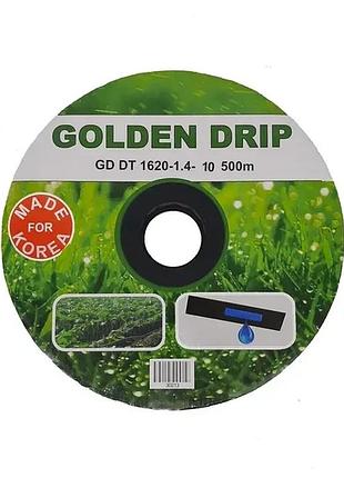 Лента капельная 8 mil шаг 10 см бухта 500 метров эмитерная golden drip