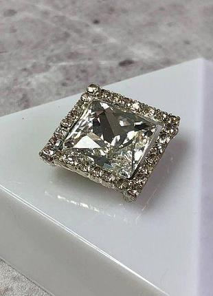 Стрази скляні 17х17 мм пришивні, crystal