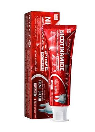 Відбілююча зубна паста bioaqua nicotinamide, 100г